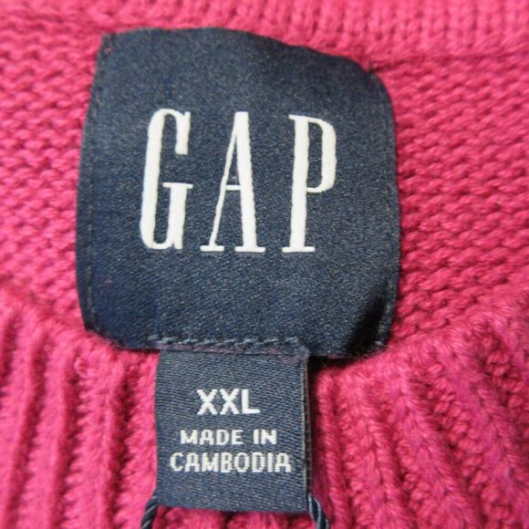 GAP Crew Neck Cotton Sweater Sz XXL (18-20) Fuchsia Pink Knit Top 2XL Shirt NWT - Picture 6 of 13